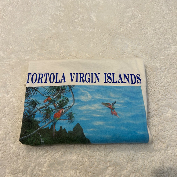 Hanes Other - VTG Tortola Virgin Islands Unisex Graphic T-Shirt Sz L Cotton Made in USA Casual